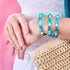 Teal | .925 Sterling Silver | Deluxe Firefly Glass Mushroom Bracelet